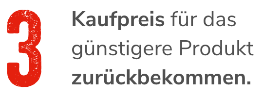 Kaufpreis für das günstigere Produkt zurückbekommen